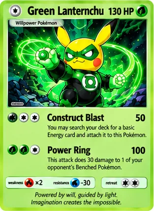 Green Lanternchu parody card
