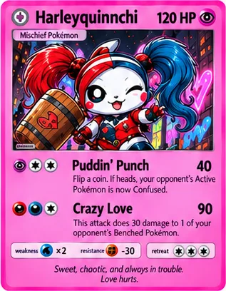 Harleyquinnchi parody card