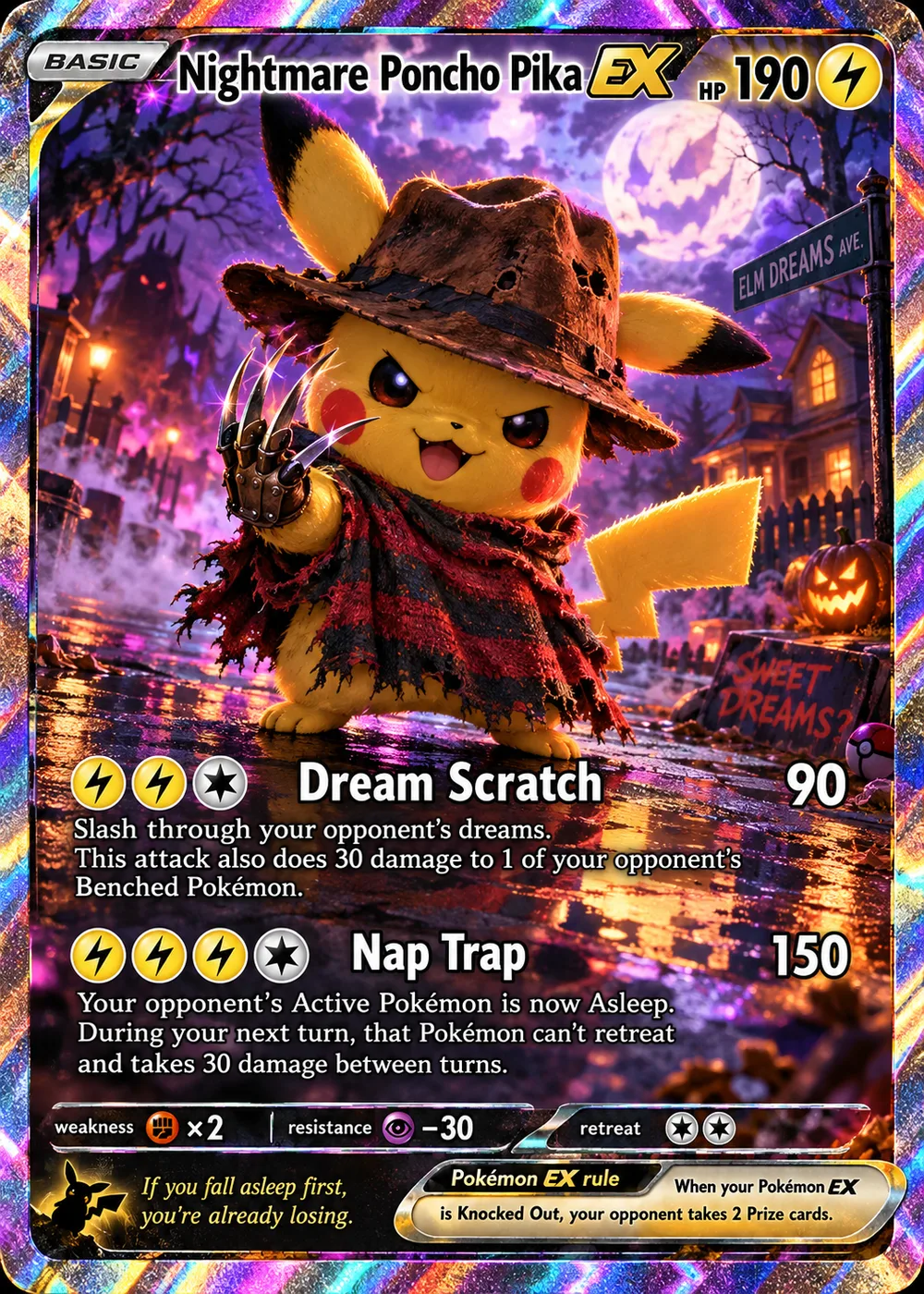 Nightmare Poncho Pika parody card