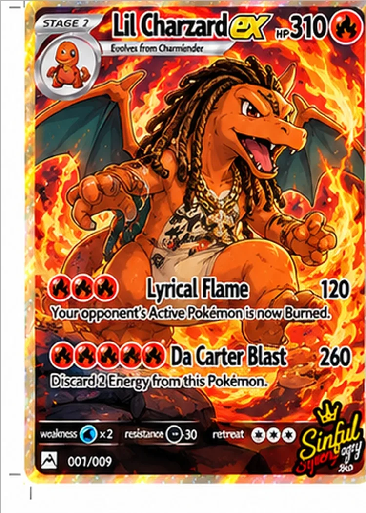 Lil Charzard parody card