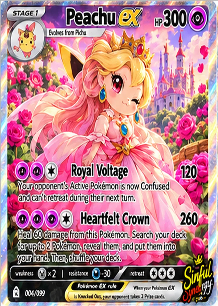 Peachu parody card