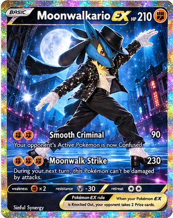 Moonwalkario parody card