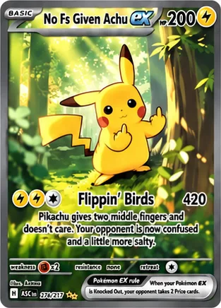 No Fs Given Achu parody card