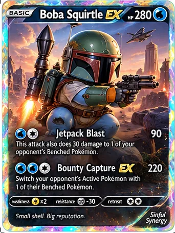 Boba Squirtle parody card