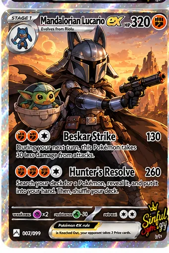 Mandalorian Lucario parody card
