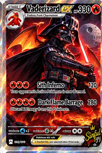 Vaderizard parody card