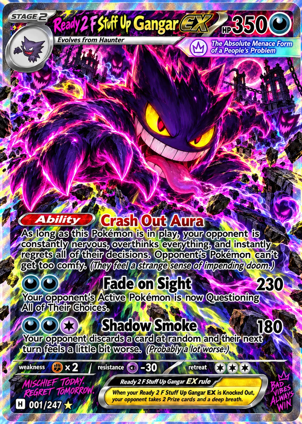 Ready 2 F Stuff Up Gangar parody card